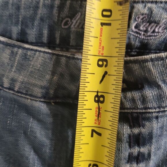 Vintage Y2K American Eagle Jeans Women's 8 Embroidered Wide Flare Leg Distressed - Picture 12 of 15